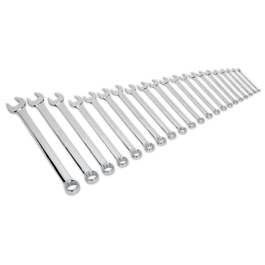 Sealey Combi Spanner Set Jumbo 21 Pieces Chrome Vanadium Steel Metric AK6083