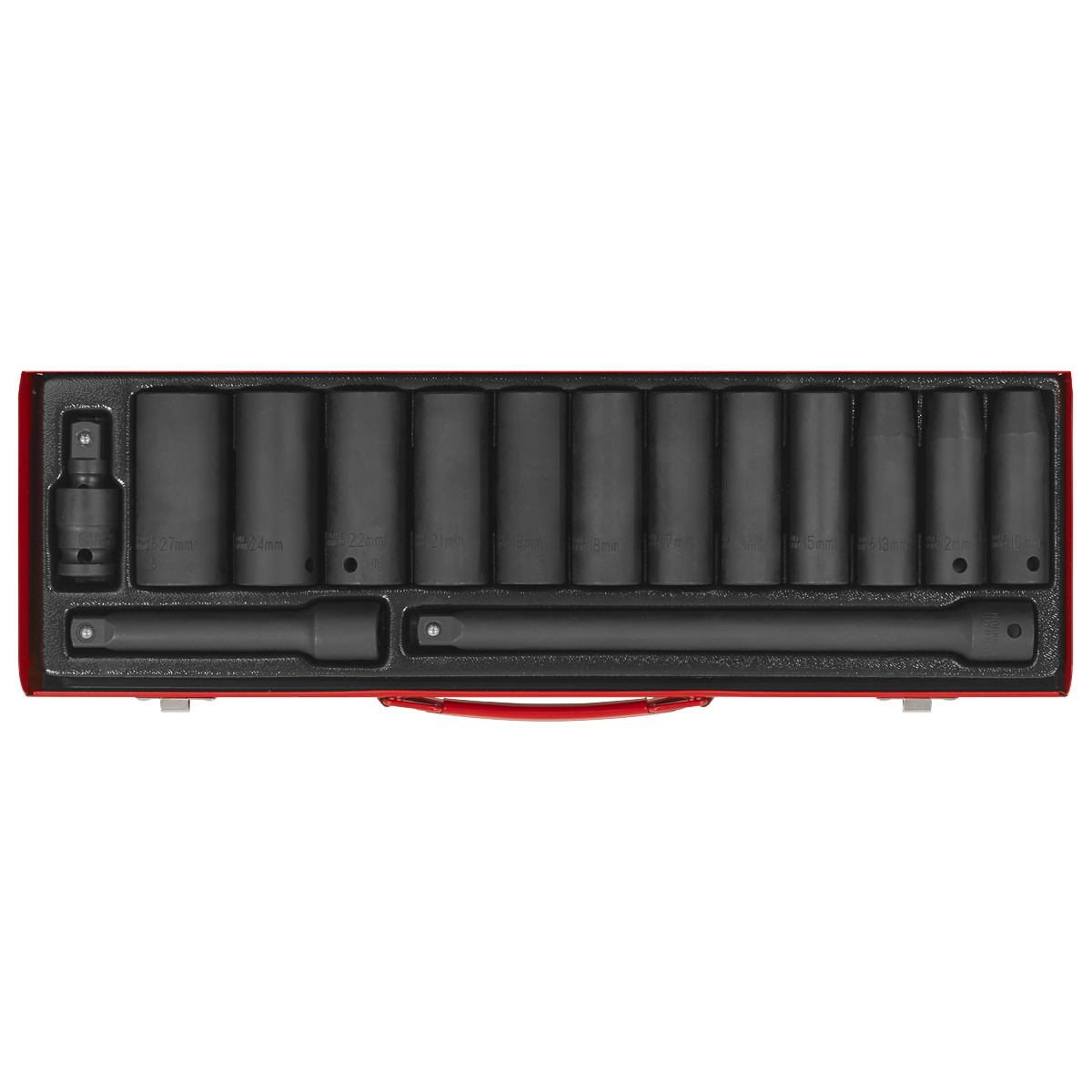 Sealey WallDrive Impact Socket Set 15 Pcs 1/2" Square Drive Deep Metric AK5815M