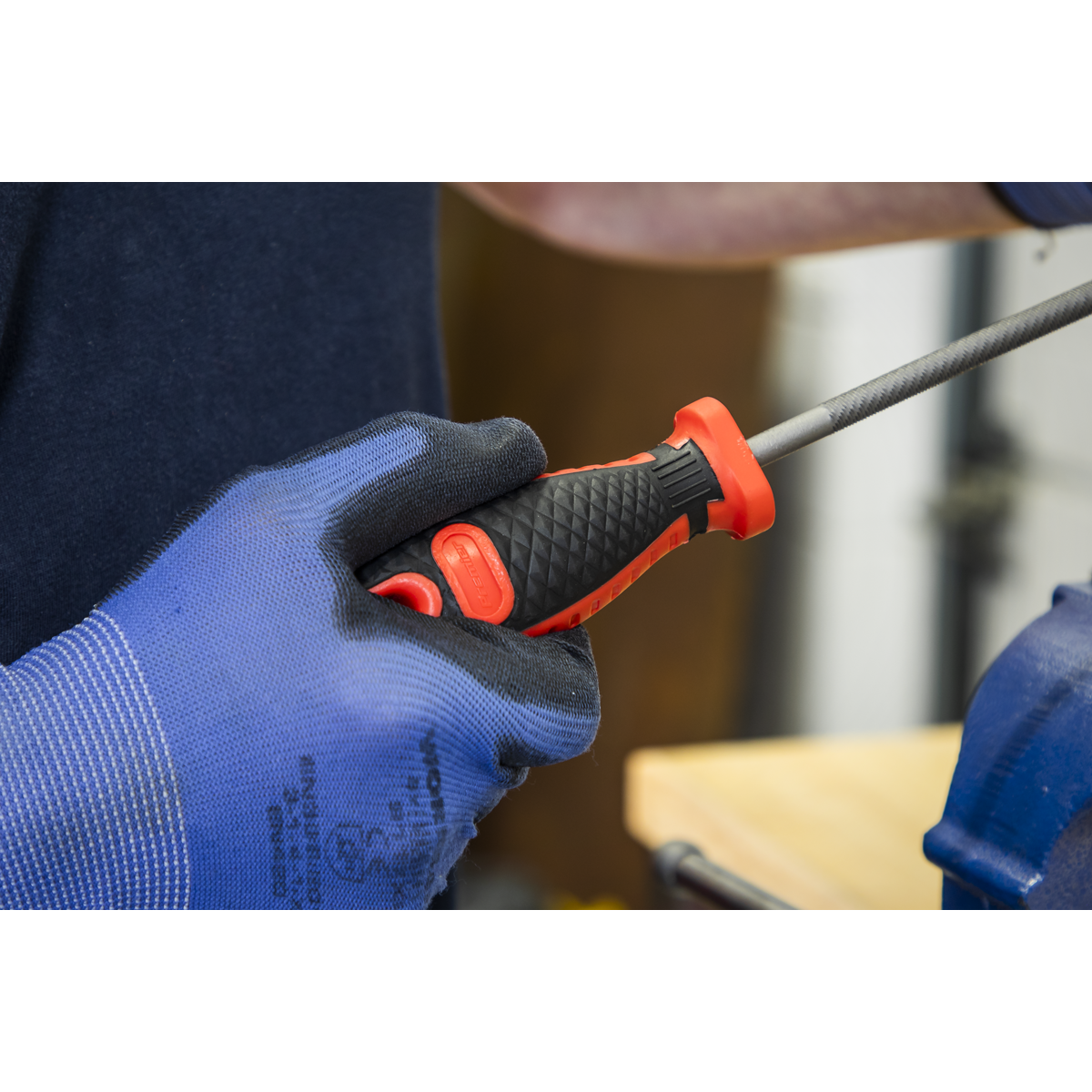 Sealey Smooth Cut Round Engineers File 200mm Comfort Grip Handle AK5862