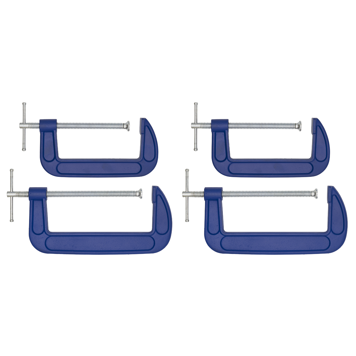 Sealey G-Clamp Set With Swivel Tip To Reduce Marking 4pc - 150mm/200mm AK6006SET