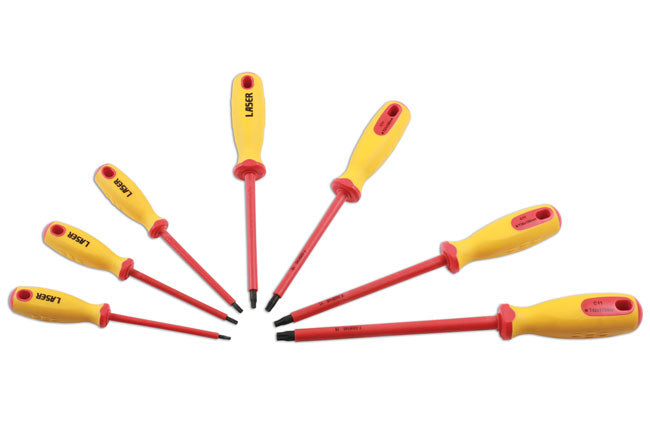 LASER 7448 Insulated Star Screwdriver Set 7 Pieces VDE IEC60900 1000V Live Use