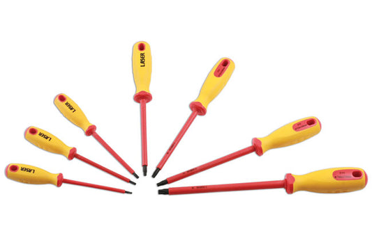 LASER 7448 Insulated Star Screwdriver Set 7 Pieces VDE IEC60900 1000V Live Use