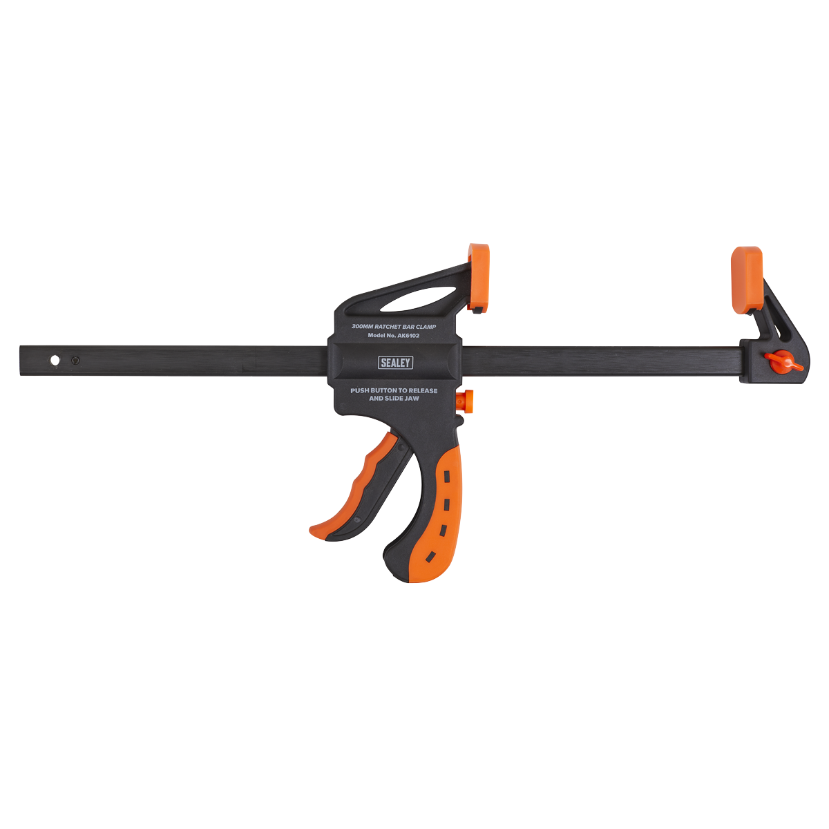 Sealey 300mm Ratchet Bar Clamp With Comfort Grip Handle 63mm Throat AK6102