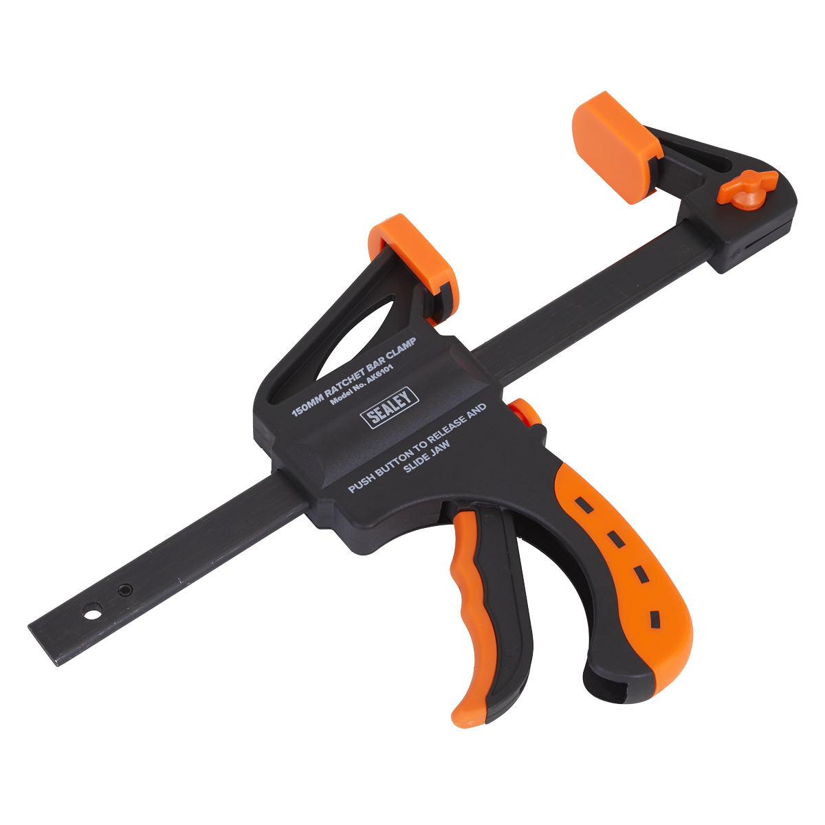 Sealey 150mm Ratchet Bar Clamp With Comfort Grip Handle 63mm Throat AK6101