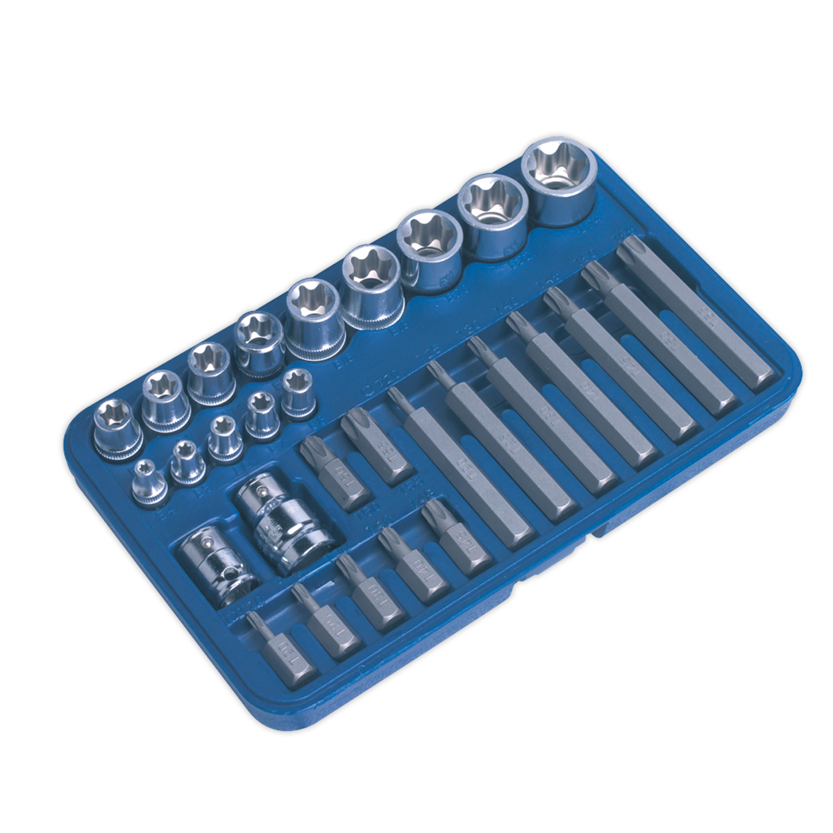 Sealey 30pc 1/4", 3/8" & 1/2" Square Drive TRX-Star Socket & Bit Set AK619