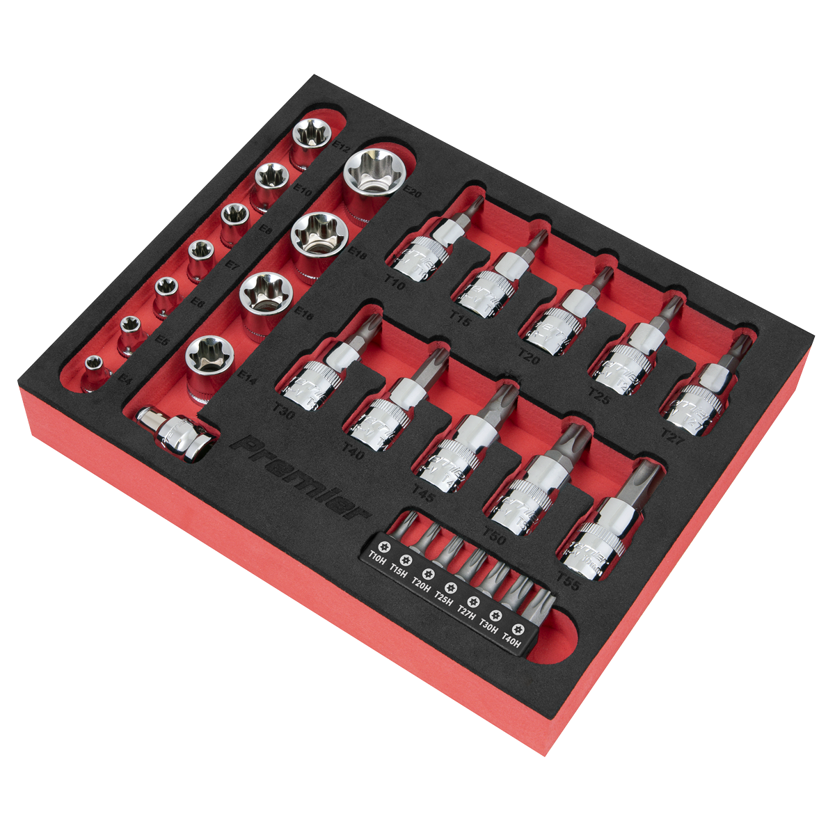 Sealey TRX-Star Socket & Security Bit Set Chrome Vanadium Steel 29 Pieces AK6193