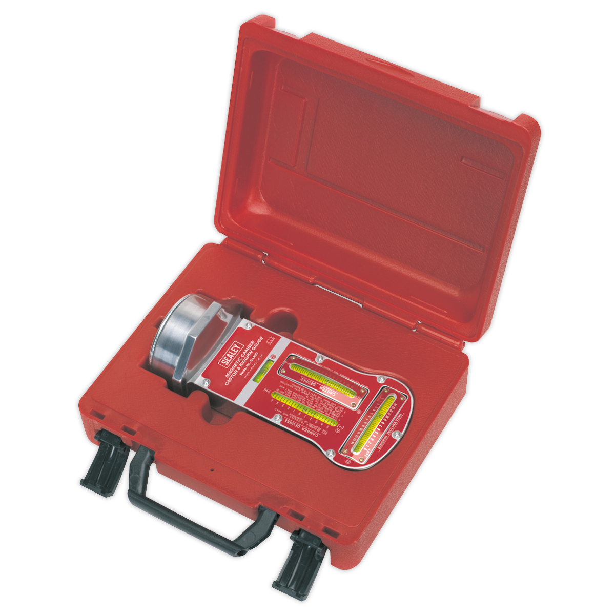 Sealey Magnetic Camber Castor & King Pin Gauge Ø85mm In Storage Case GA450