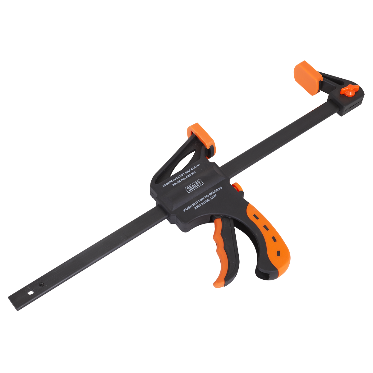 Sealey 300mm Ratchet Bar Clamp With Comfort Grip Handle 63mm Throat AK6102
