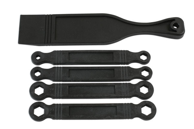 LASER 7464 Non Marring Spanner & Pry Bar Set 5 Pieces Non Marking Chrome Safe