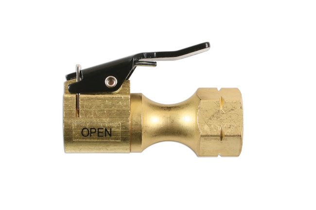 LASER 7473 Tyre Valve Connector 1/4 BSP Clip On Brass Body Compact Tool