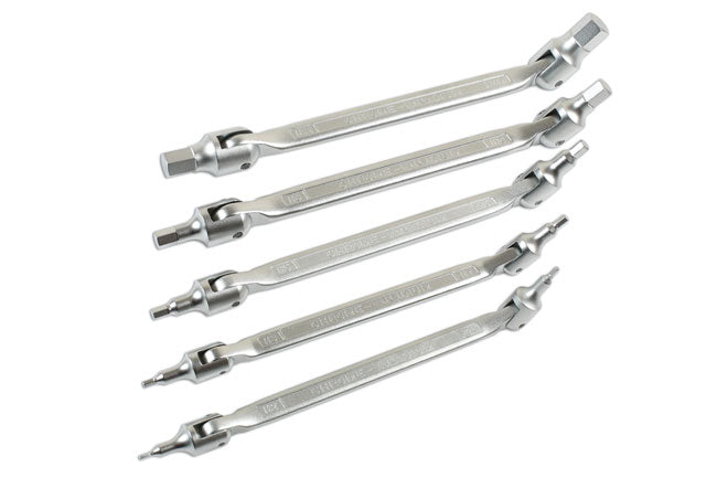 LASER 7480 Double Ended Flexible Hex Bit Set 5 Pieces Chrome Vanadium Tool