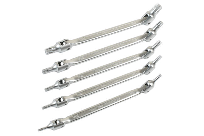 LASER 7481 Double Ended Flexible Star Bit Set 5 Pieces T15-T60 Chrome Vanadium