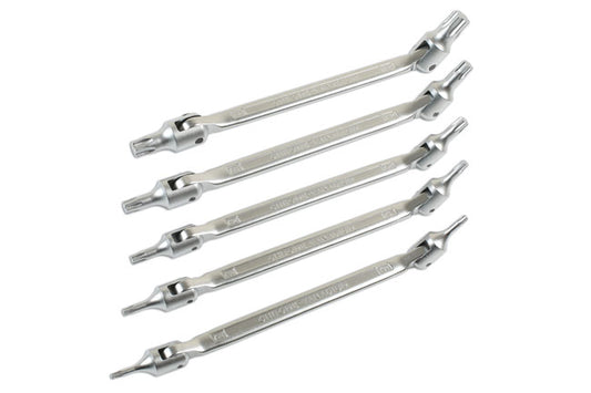 LASER 7481 Double Ended Flexible Star Bit Set 5 Pieces T15-T60 Chrome Vanadium