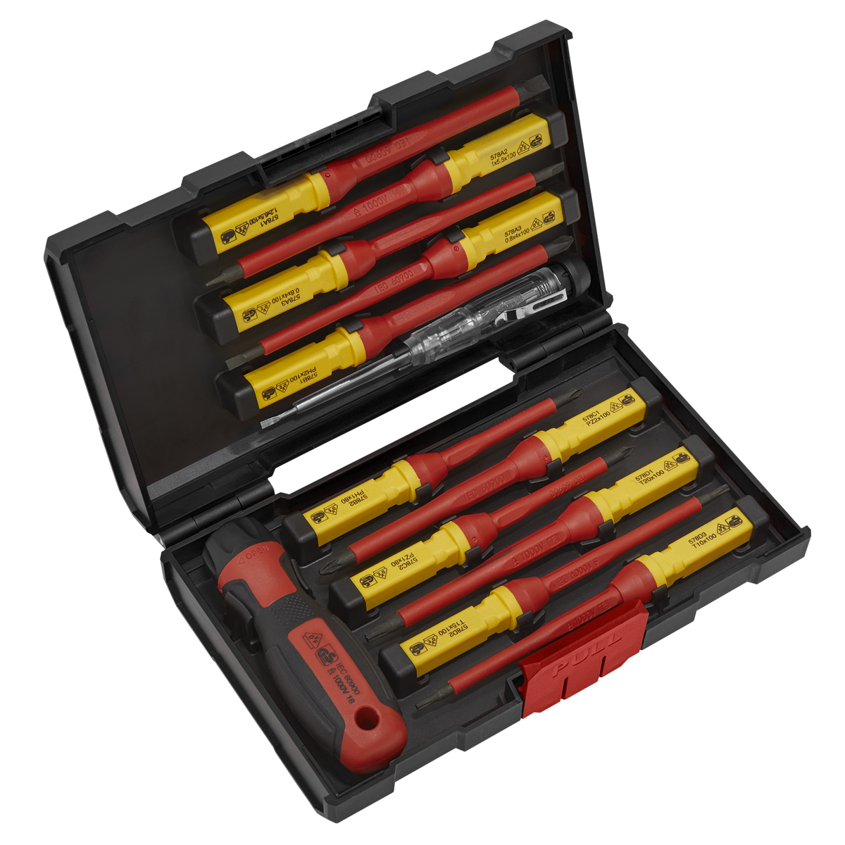 Sealey VDE Approved Interchangeable Screwdriver Set in Storage Case 13pc AK6128
