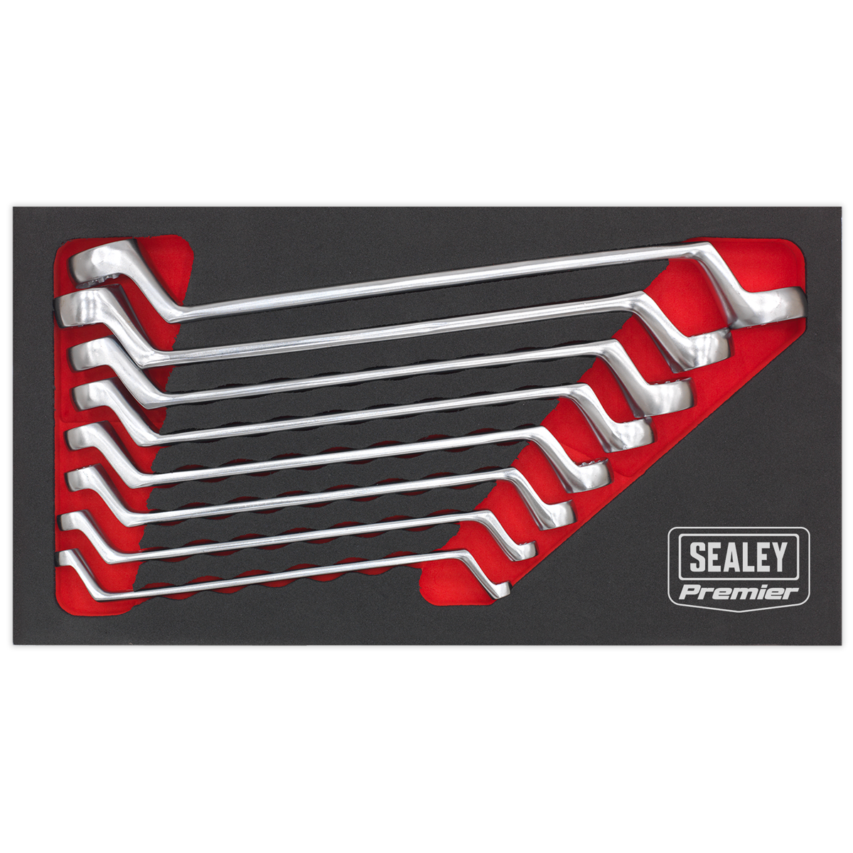 Sealey Offset Double End Ring Spanner Set 8 Pieces Metric Slim Style AK63257