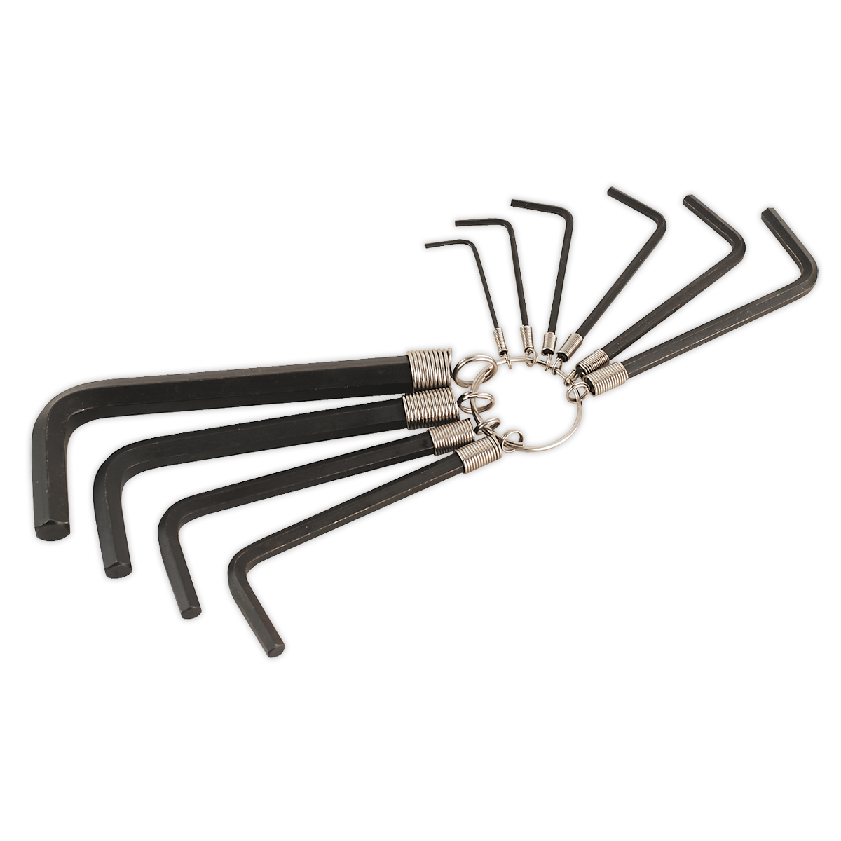 Sealey Hex Key Set on Ring 10 Pieces Metric Chemically Blackened AK6148