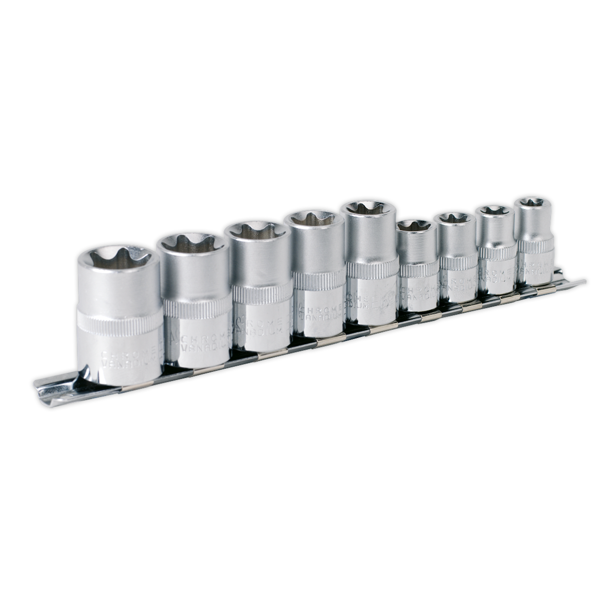 Sealey TRX-Star Socket Set 9Pc 3/8" & 1/2" Square Drive E10-E14 & E16-E24 AK617