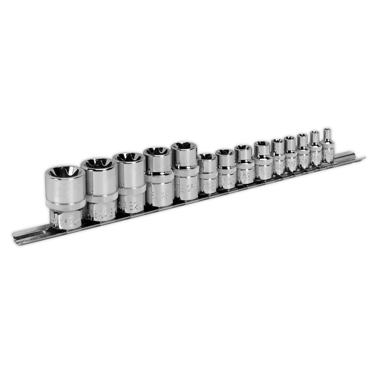 Sealey TRX-Star Socket Set 14pc 1/4" 3/8" & 1/2" Square Drive E4-E24 AK618