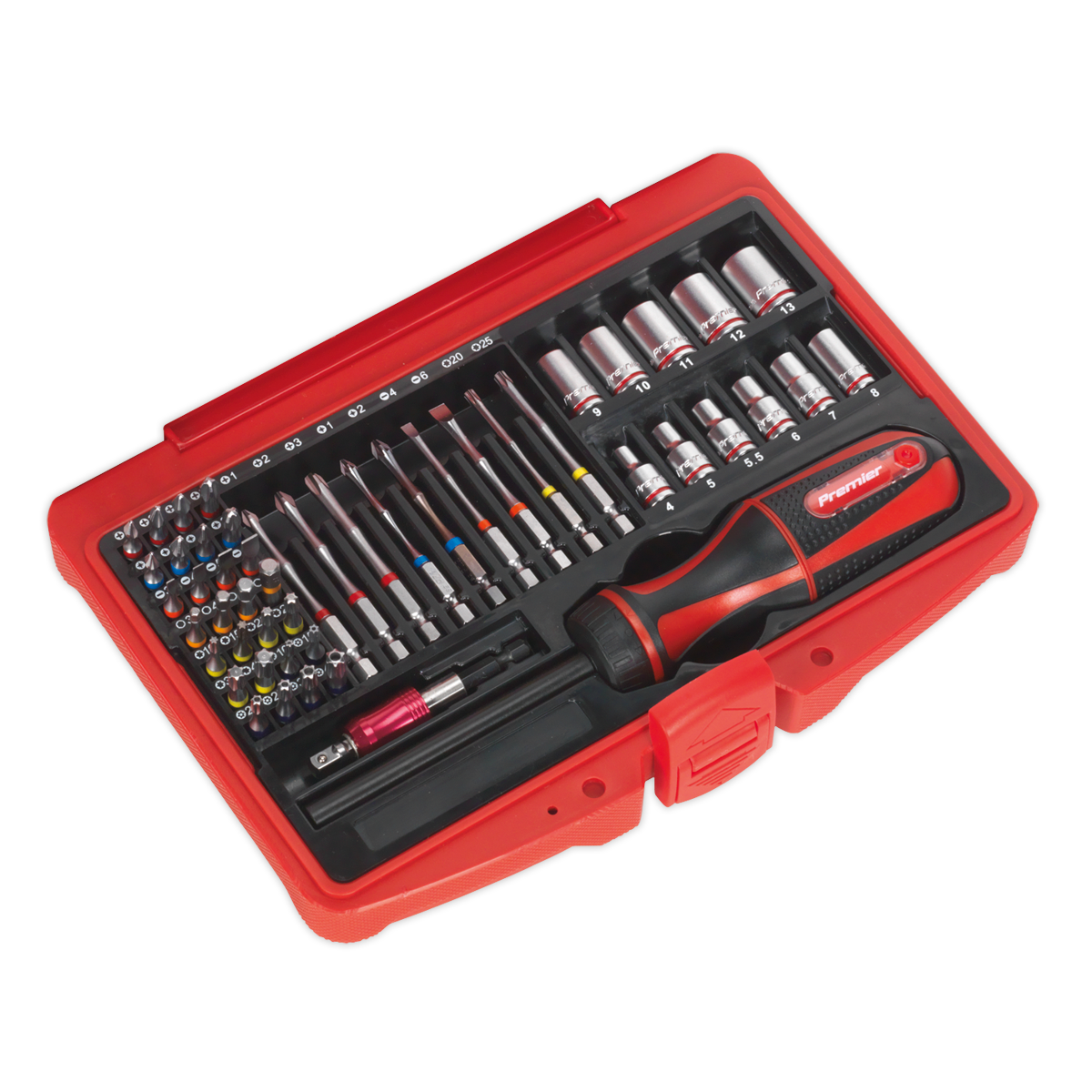 Sealey Fine Tooth Ratchet Screwdriver & Accessory Set 51 Pieces AK64903