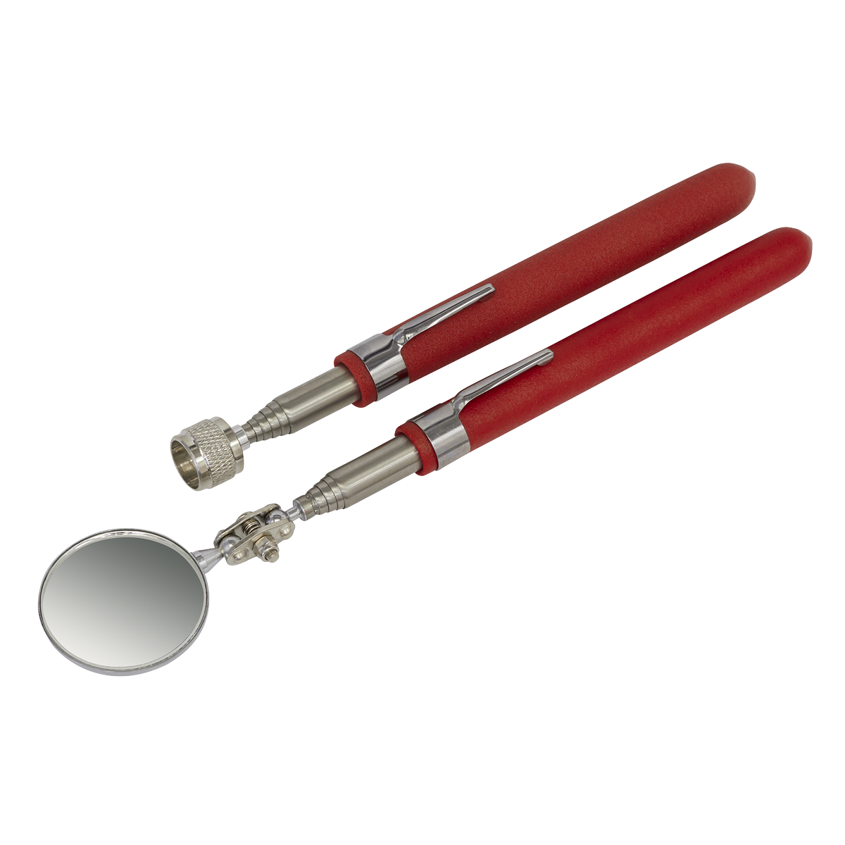 Sealey Telescopic Magnetic Pick-Up & Mirror Set With Pocket-Clip 2 Pieces AK6527