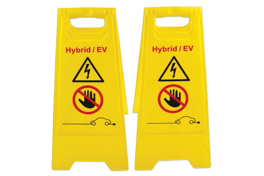 LASER 7521 Hybrid EV Floor Warning Signs 2 Pieces 600mm PE Safety Signage