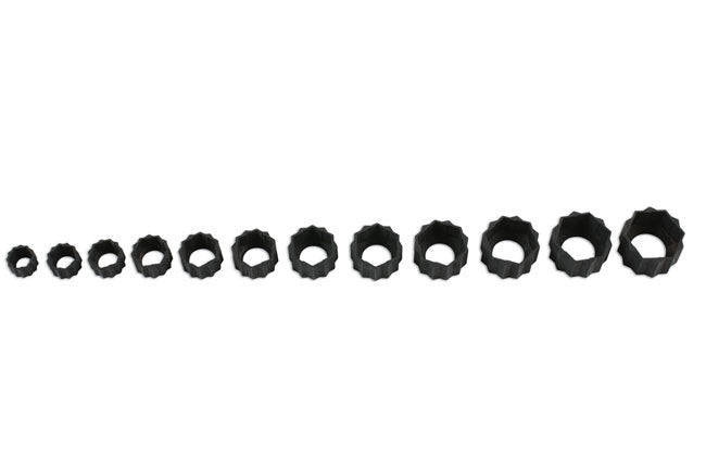 LASER 7524 Damaged Nut Bolt Extractor Set 12 Pieces Hardened Steel Adaptor Caps