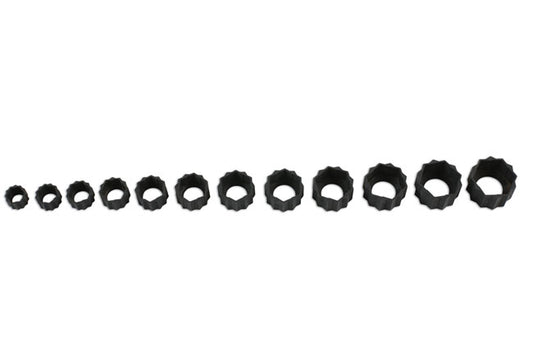 LASER 7524 Damaged Nut Bolt Extractor Set 12 Pieces Hardened Steel Adaptor Caps