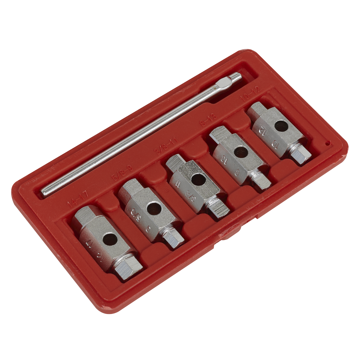 Sealey Oil Drain Plug Key Set With Satin Chrome Finish 6pc Double End AK659