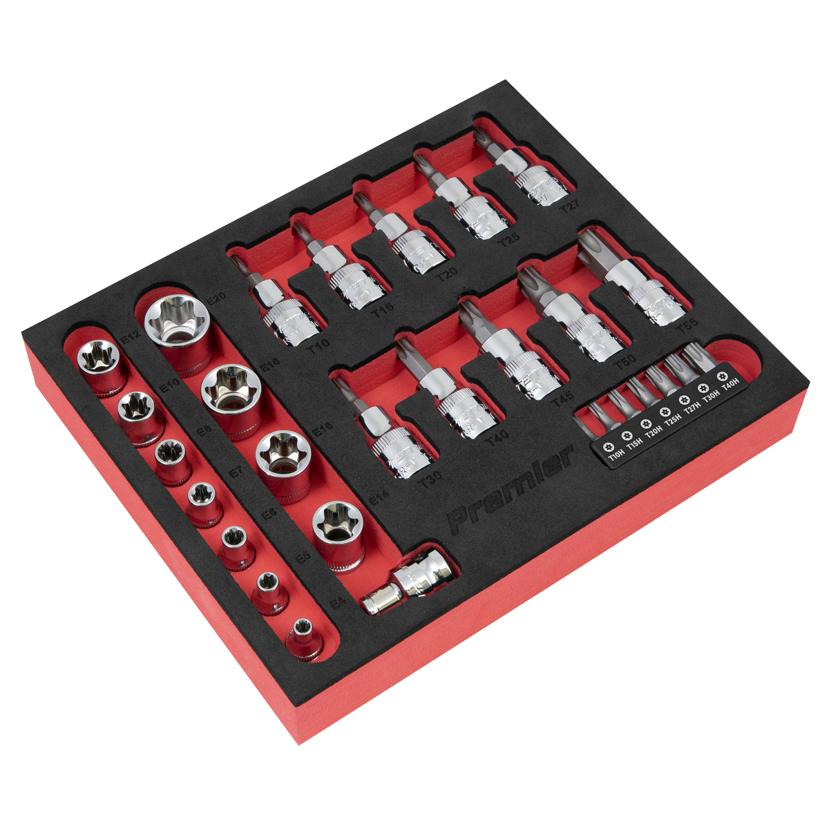 Sealey TRX-Star Socket & Security Bit Set Chrome Vanadium Steel 29 Pieces AK6193