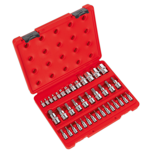 Sealey TRX-Star Socket & Security Socket Bit Set Chrome Plated 38 Pieces AK6197