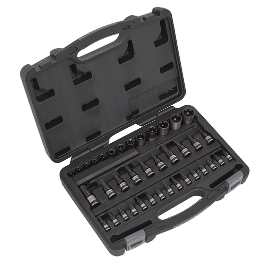 Sealey TRX-Star Socket/Security Socket Bit Set 38 Pieces Black Series AK6197B