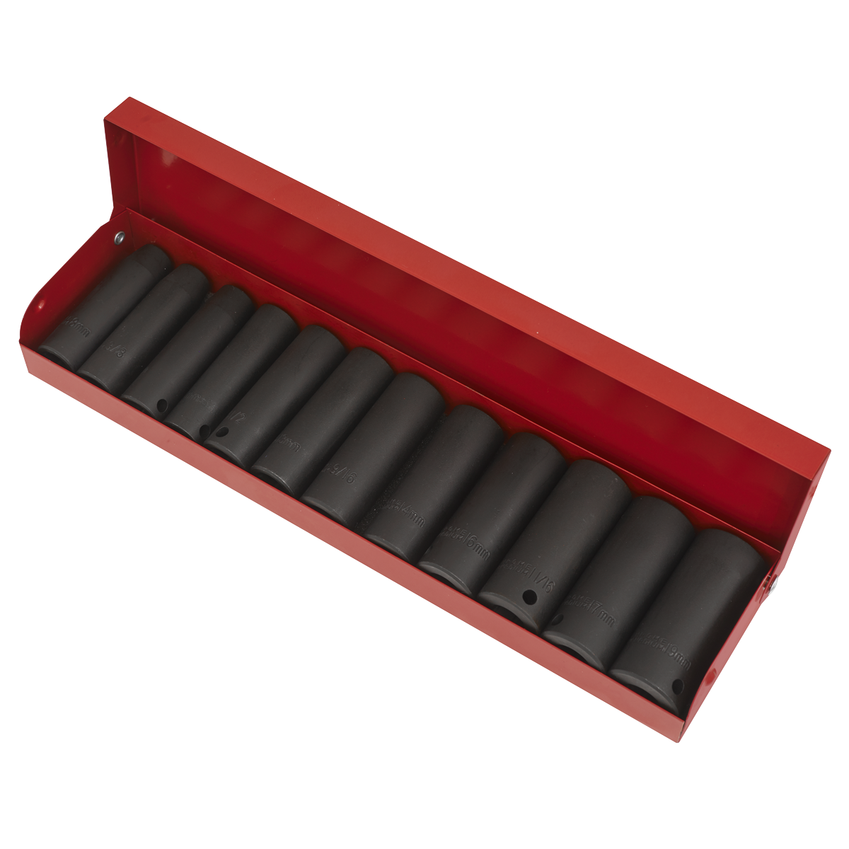 Sealey Impact Socket Set 12 Pieces Deep 3/8" Square Drive Metric/Imperial AK683