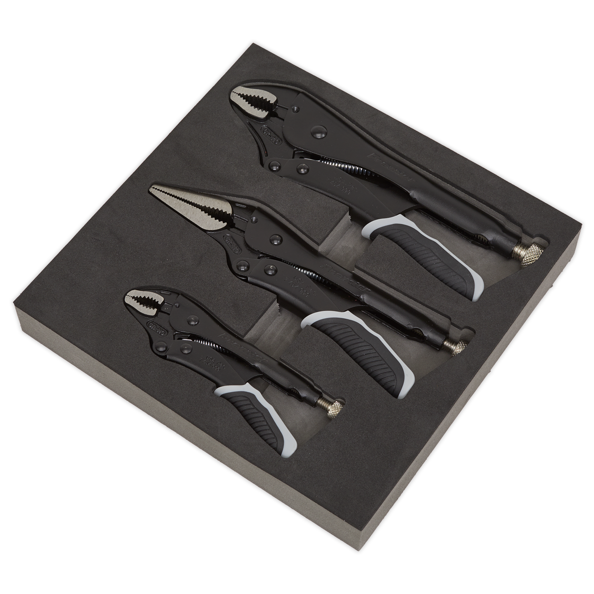 Sealey Locking Pliers Set With Quick Release 3 Pieces Black Series AK6863B