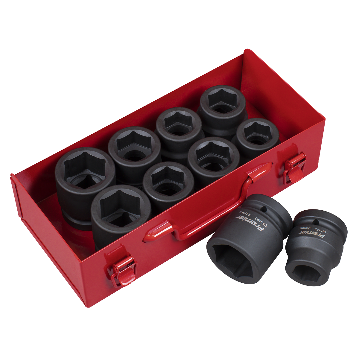 Sealey Impact Socket Set 10 Pieces 1" Square Drive Metric/Imperial AK688