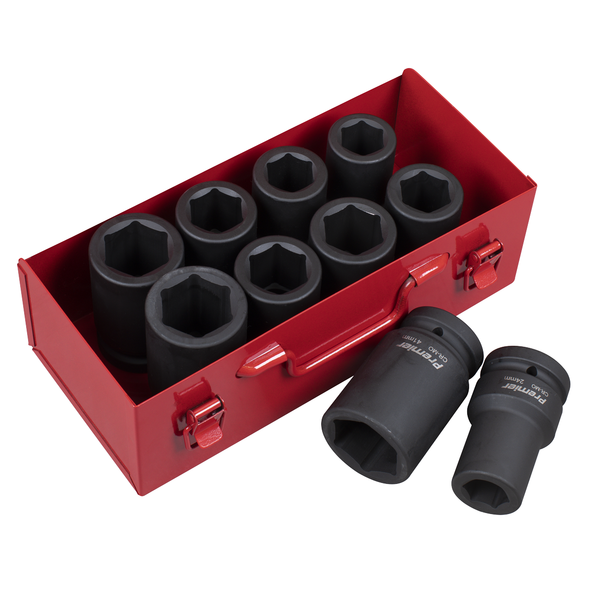 Sealey Impact Socket Set 10 Pieces Deep 1" Square Drive Metric/Imperial AK689
