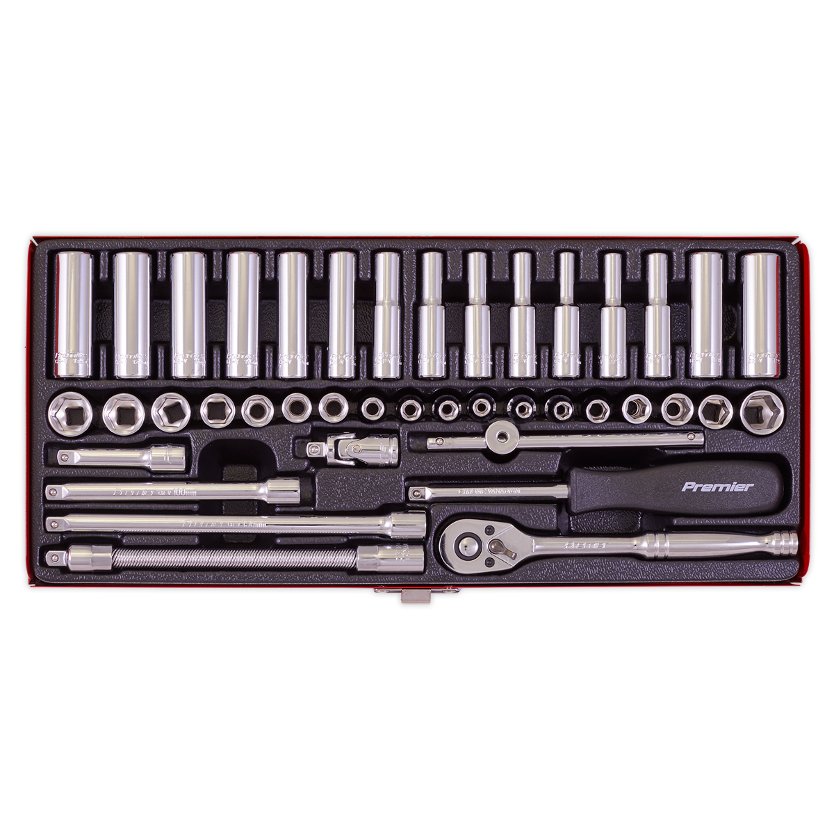 Sealey Socket Set 41 Pcs 1/4" Square Drive 6-Point WallDrive - DuoMetric AK690