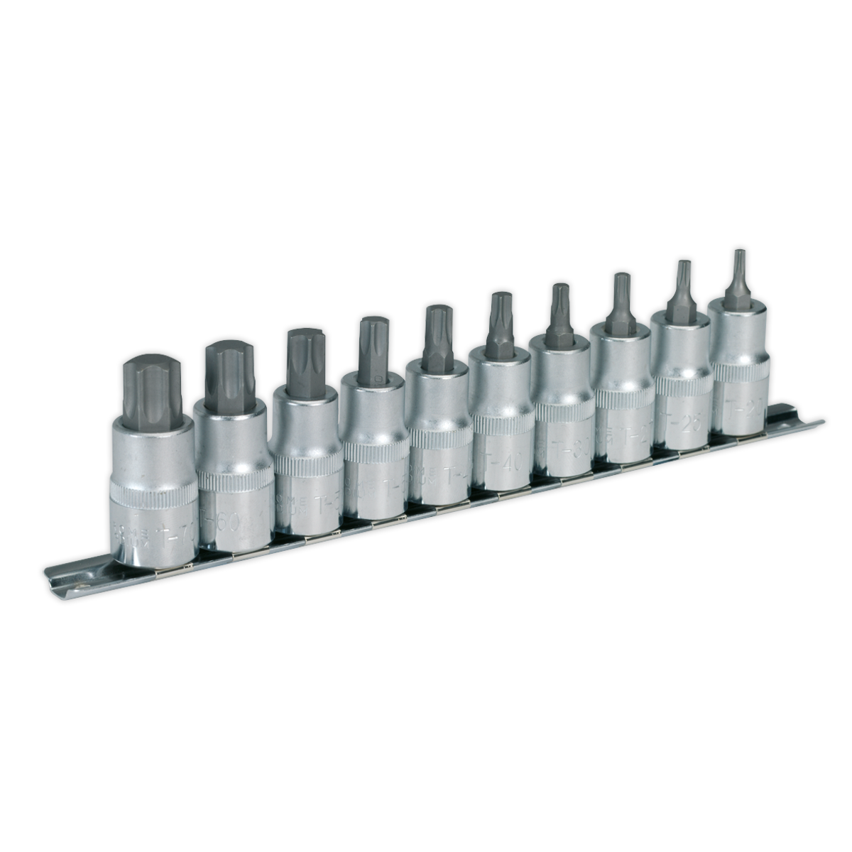 Sealey TRX-Star Socket Bit Set 10 Pieces 1/2" Square Drive Chrome Plated AK6208
