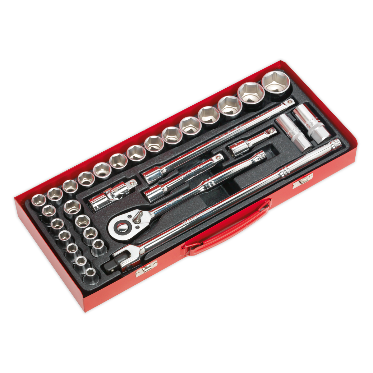 Sealey Socket Set 32 Pcs 1/2" Square Drive 6-Point WallDrive - DuoMetric AK693