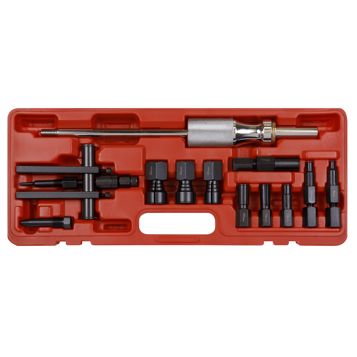 Sealey Blind Bearing Puller Set With Medium Stroke 1.5kg Slide Hammer 12pc AK716
