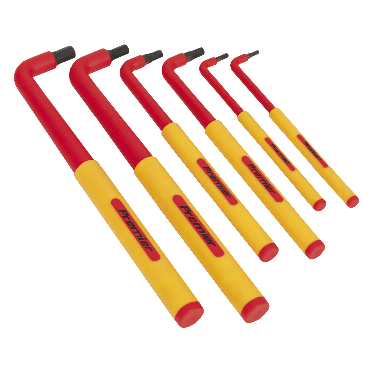 Sealey Hex Key Extra-Long VDE Set 6 Pieces Chemically Blackened Finish AK7177