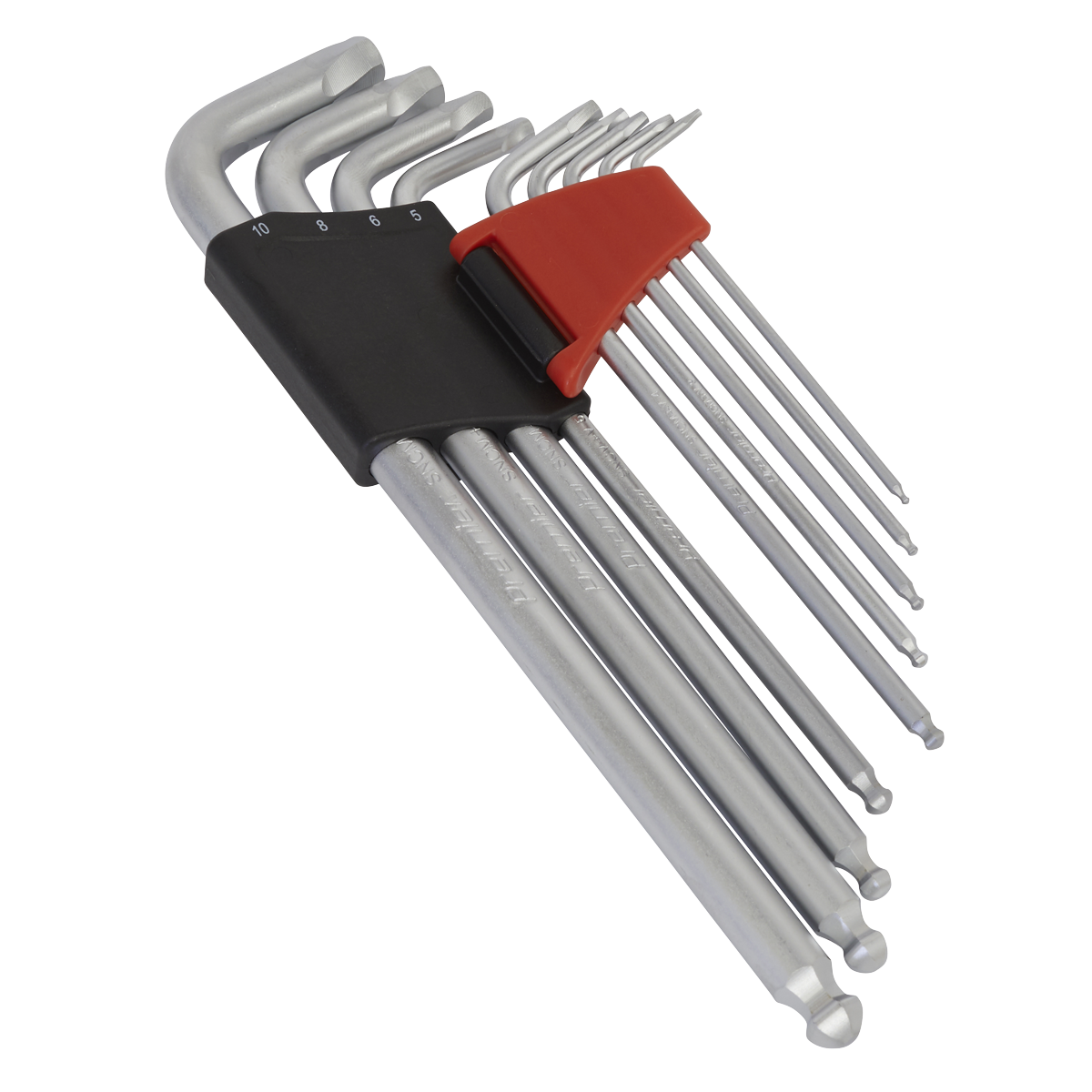 Sealey Metric Lock-On Ball End Hex Key Set With Satin Chrome Finish 9pc AK7180