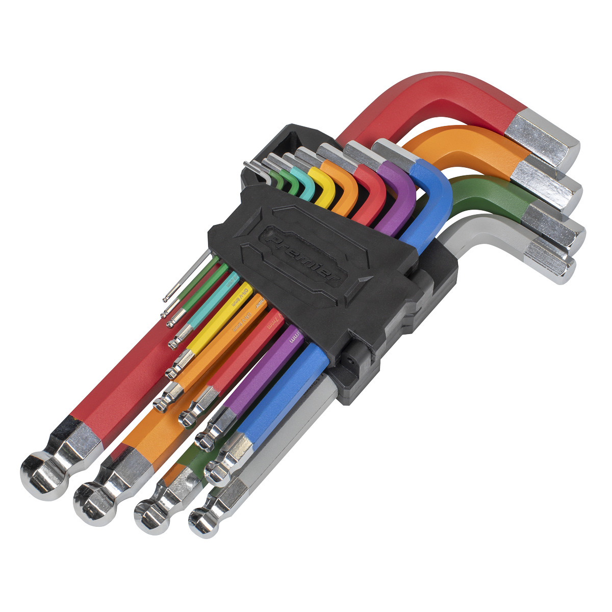 Sealey Premier Jumbo Colour-Coded Anti-Slip Ball-End Hex Key Set 13 Pcs AK7192