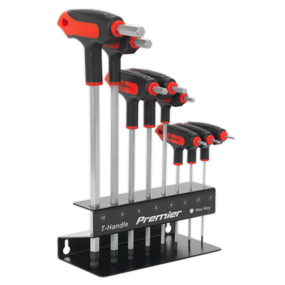 Sealey Ball-End Hex Key Set 8 Pcs T-Handle Metric Daily Professional Use AK7195