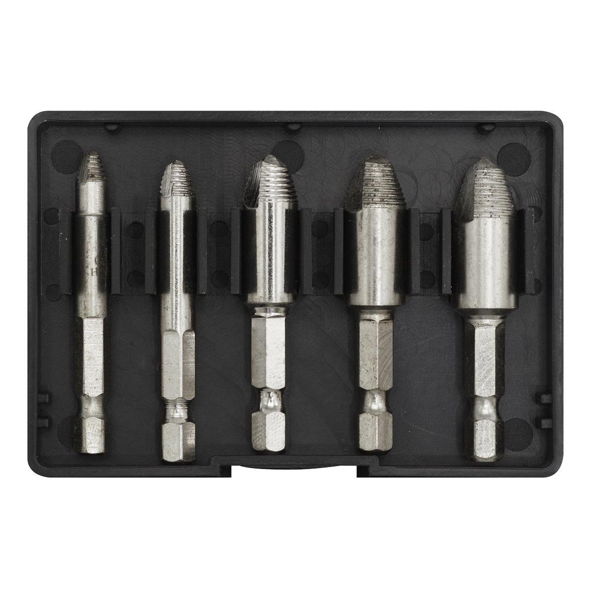 Sealey HSS Screw & Drill Bit Extractor Set Supplied In Storage Case 5pc AK7228
