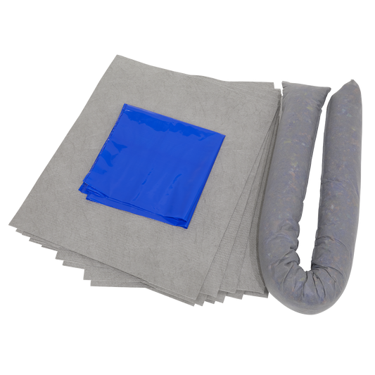 Sealey Spill Control Kit 15 Litres Pad - 500 x 400mm Sock - 80mm x 1.2m SCK15