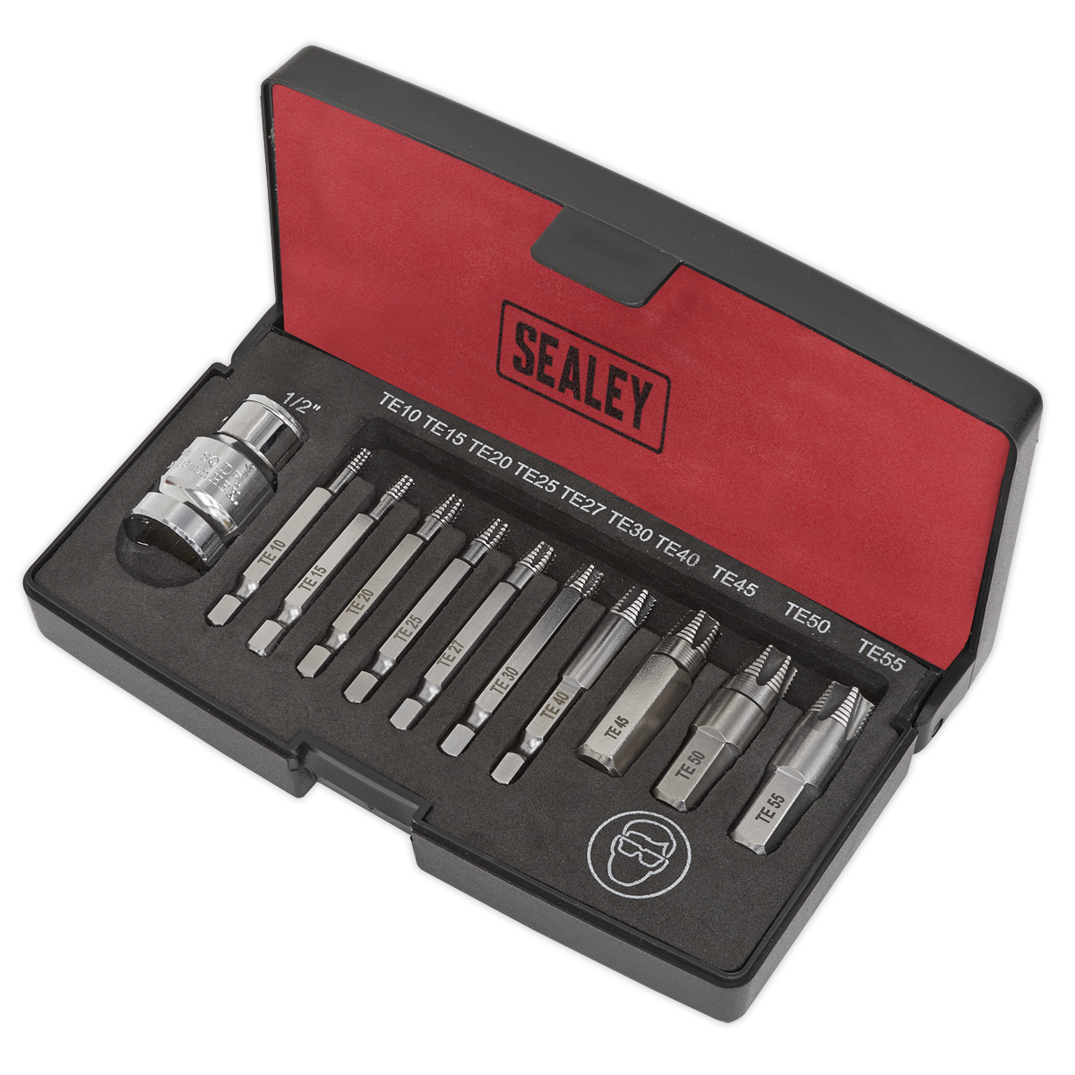 Sealey TRX-Star Fitting Extractor Set Storage Case With EVA Foam 11 Piece AK756T