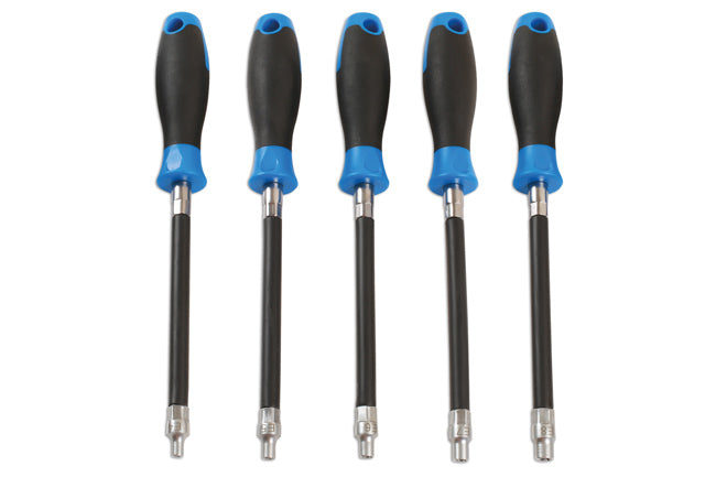 LASER TOOLS 7616 E-Socket Flexi Driver Set 150mm Soft Grip Shafts 5 Pieces