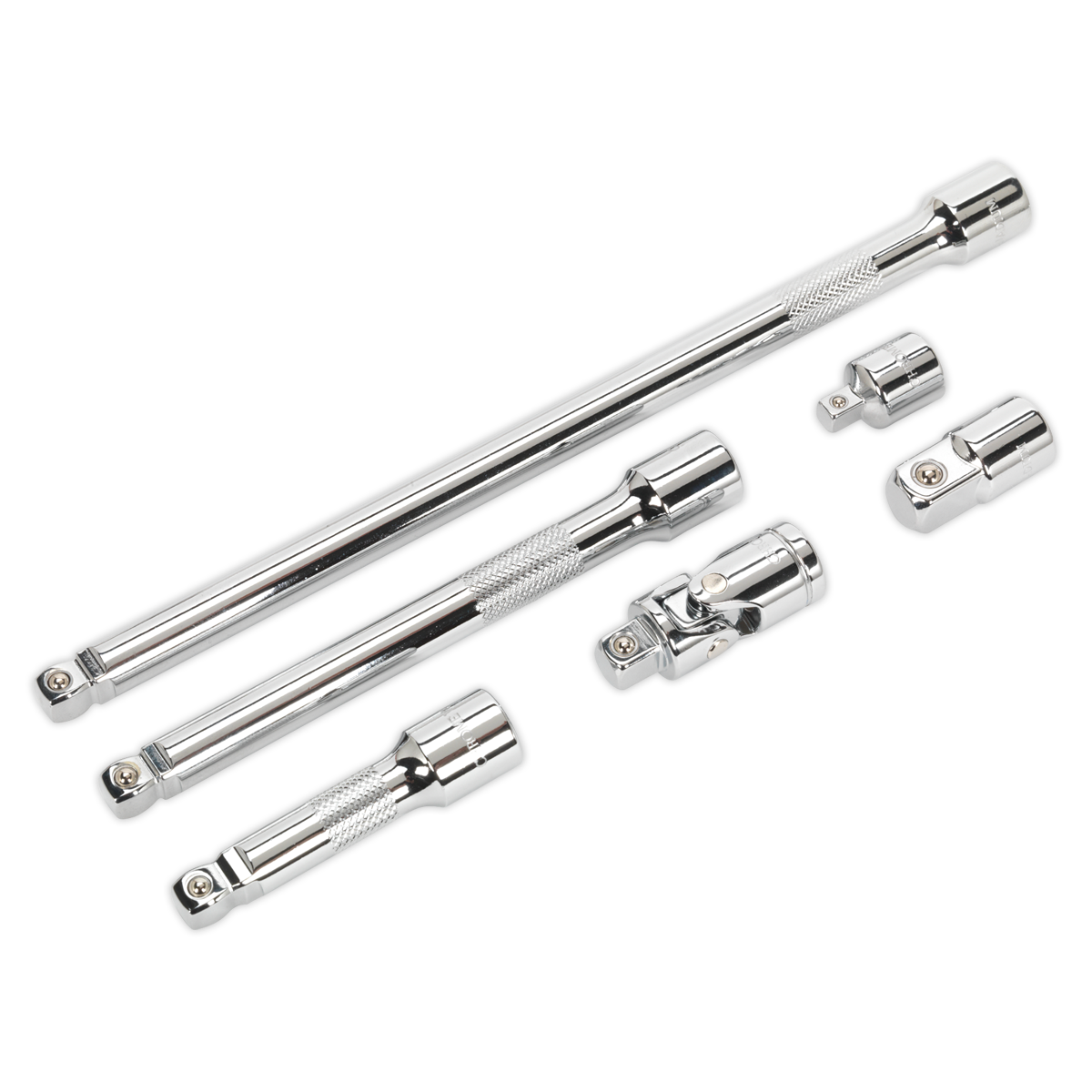 Sealey Wobble/Rigid Extension Bar Adaptor & Universal Joint Set 6 Pieces AK7690
