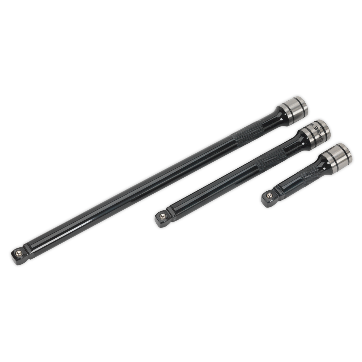 Sealey Wobble/Rigid Extension Bar Set 3Pc 3/8" Square Drive Black Series AK7691