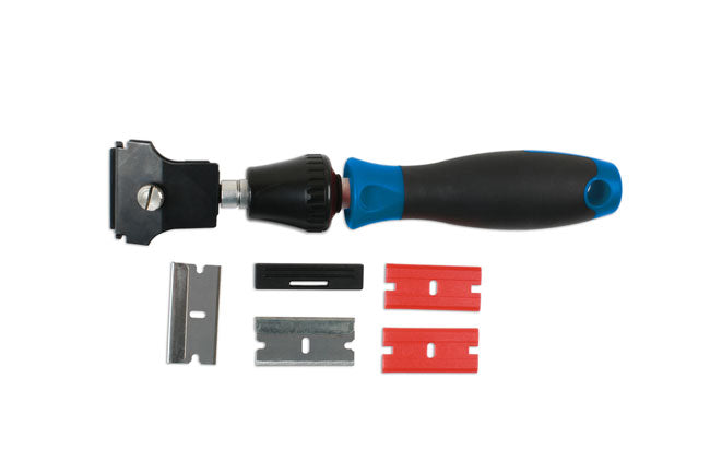 LASER 7623 Extendable Razor Scraper With 2 Steel & 2 Plastic Blades For Auto Use